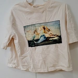 Women size small organic graphic crop top